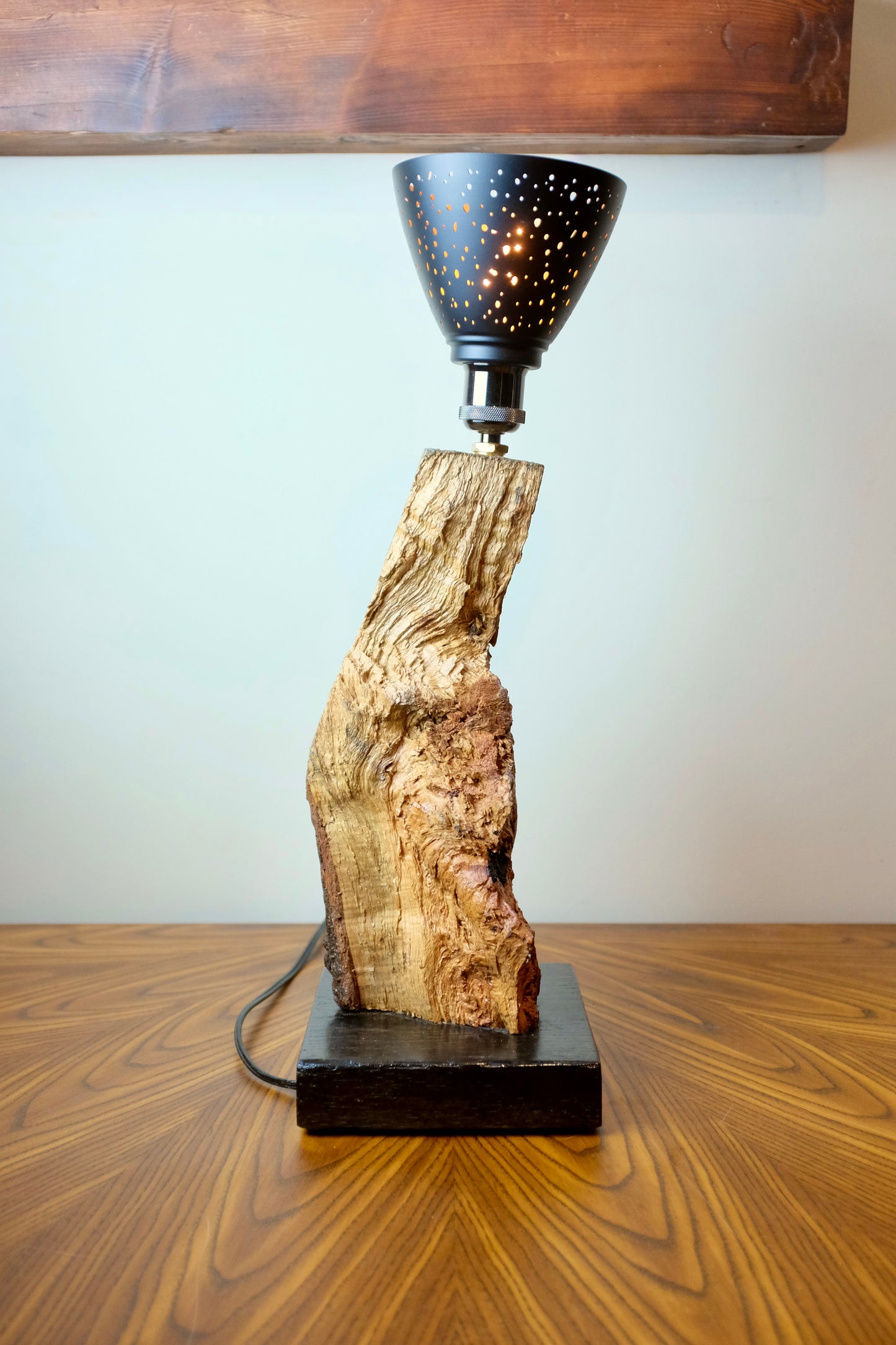 Oak Firewood Table Lamp