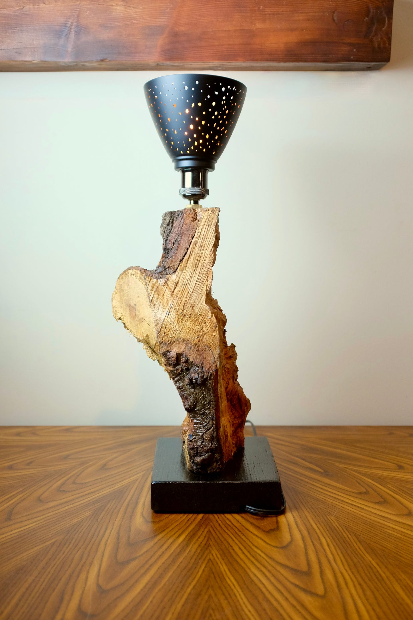 Oak Firewood Table Lamp