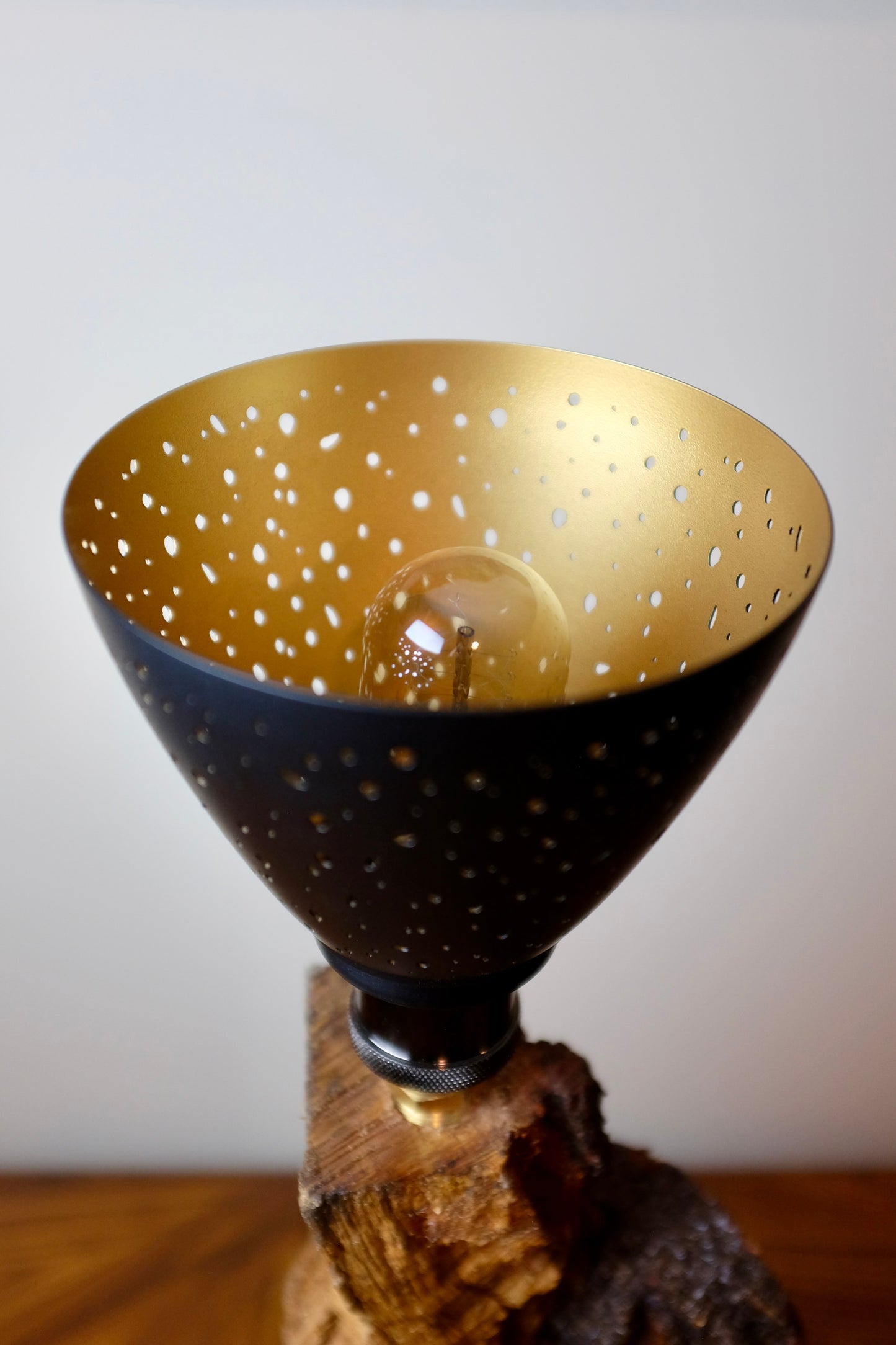 Oak Firewood Table Lamp