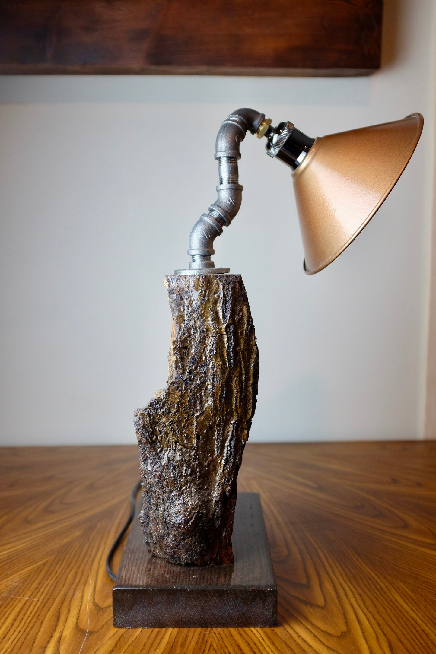 Oak Firewood Table Lamp