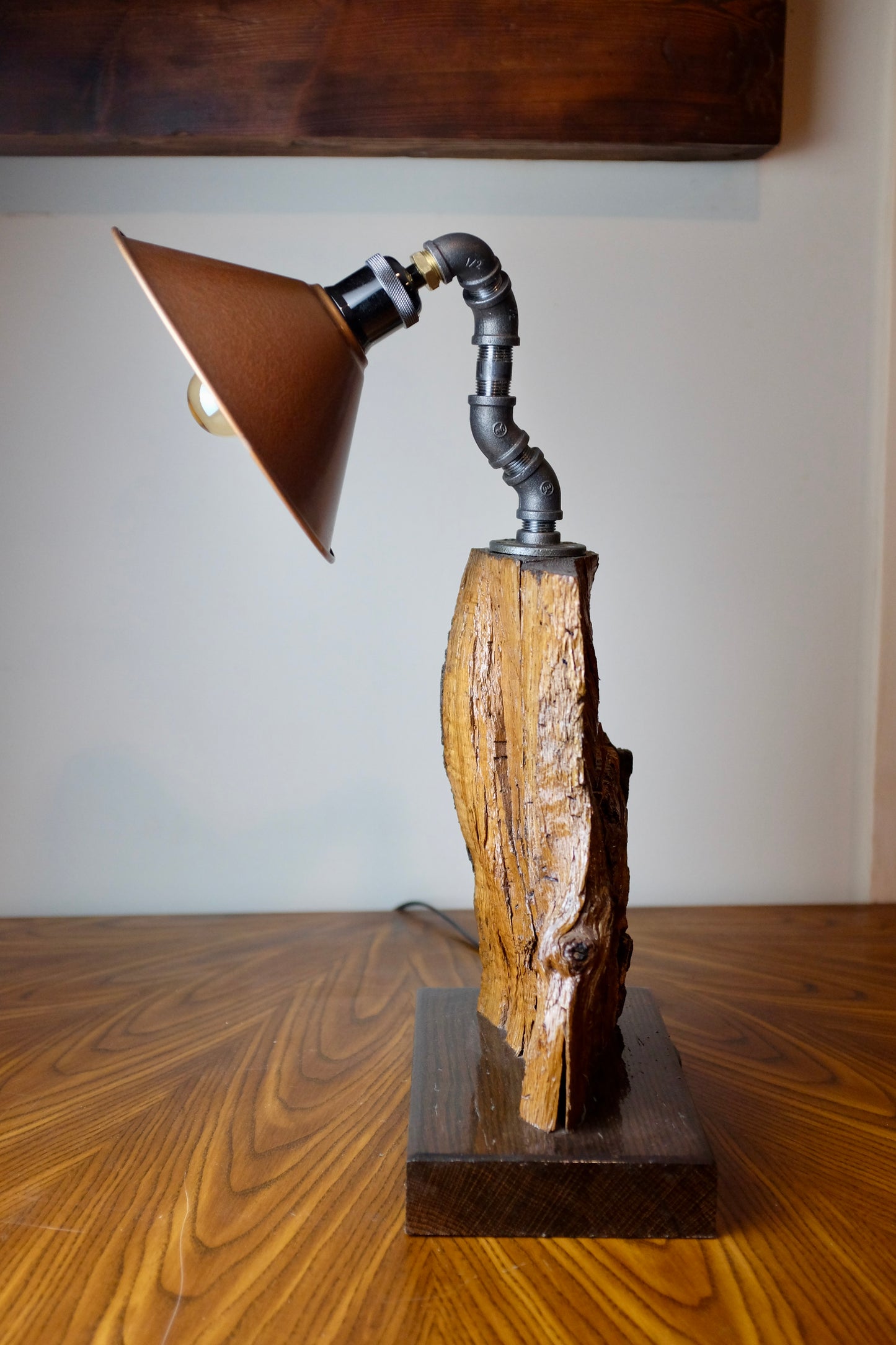 Oak Firewood Table Lamp