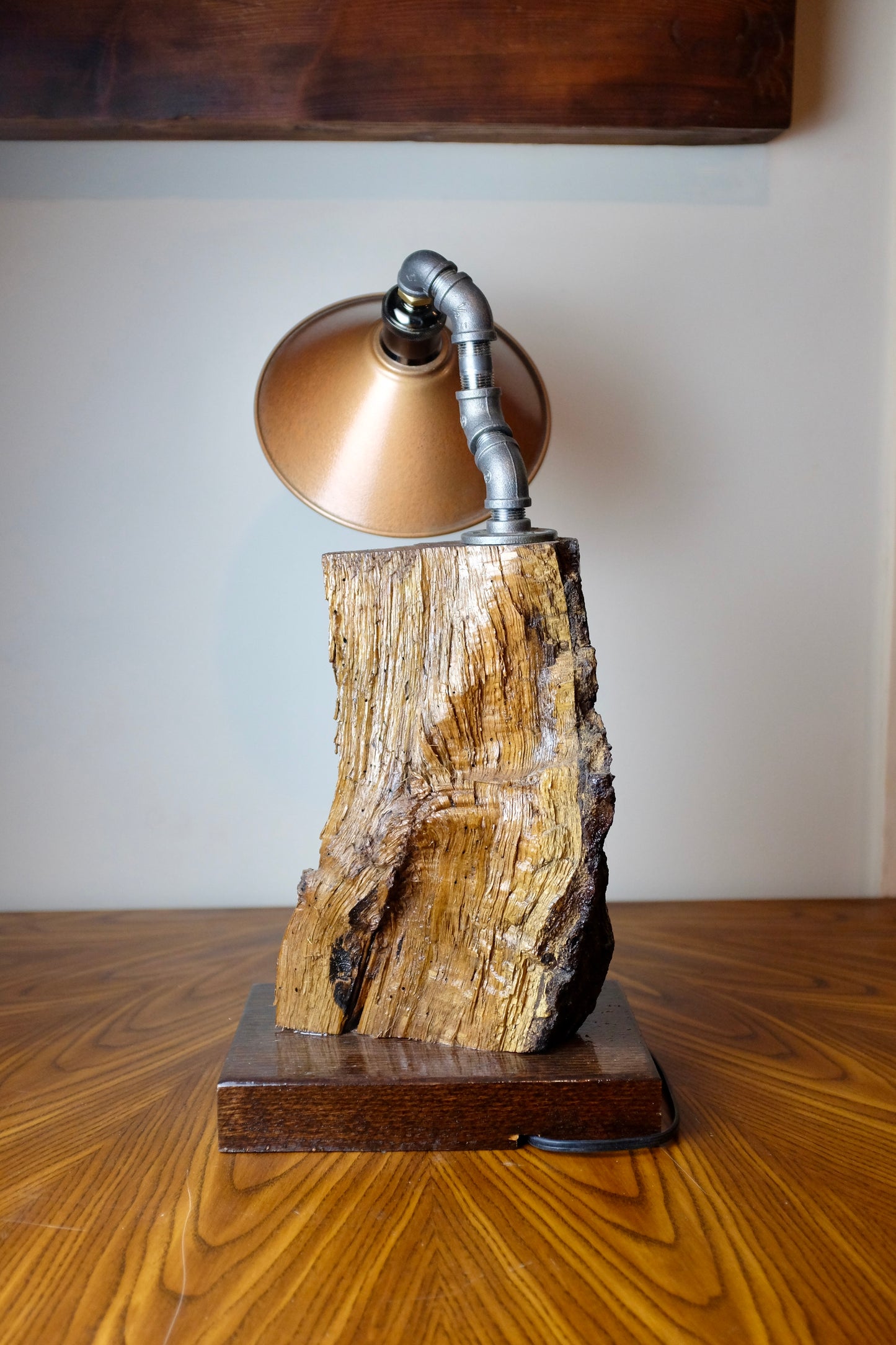 Oak Firewood Table Lamp
