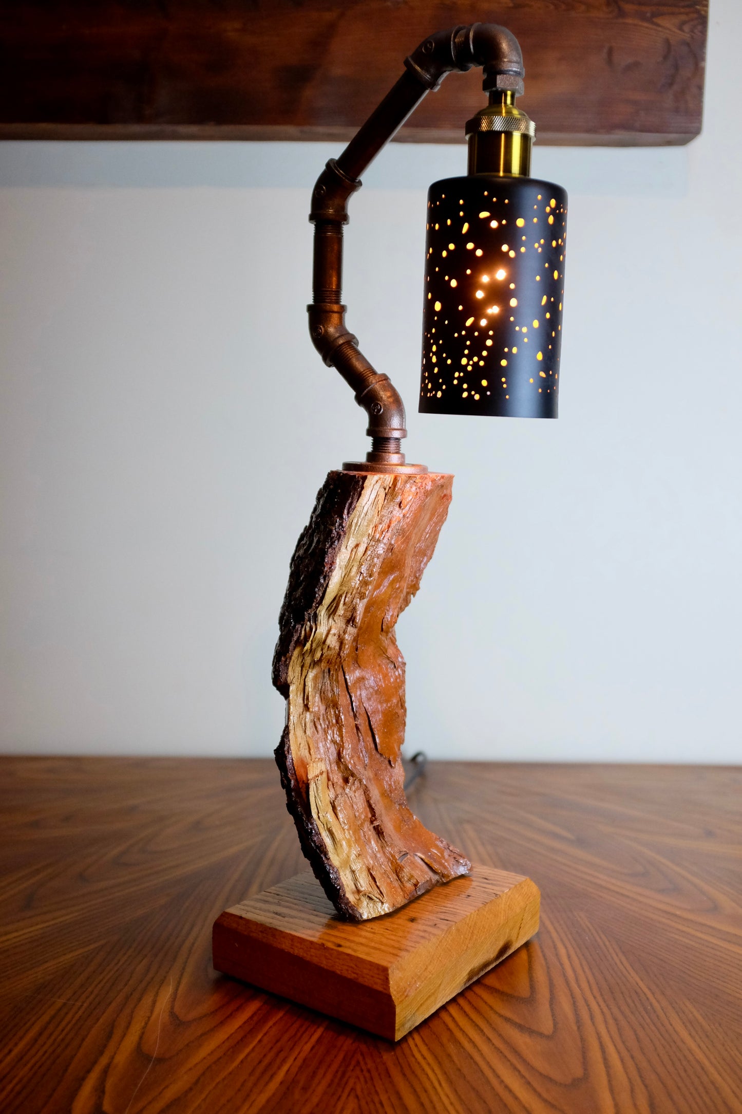 Oak Firewood Table Lamp