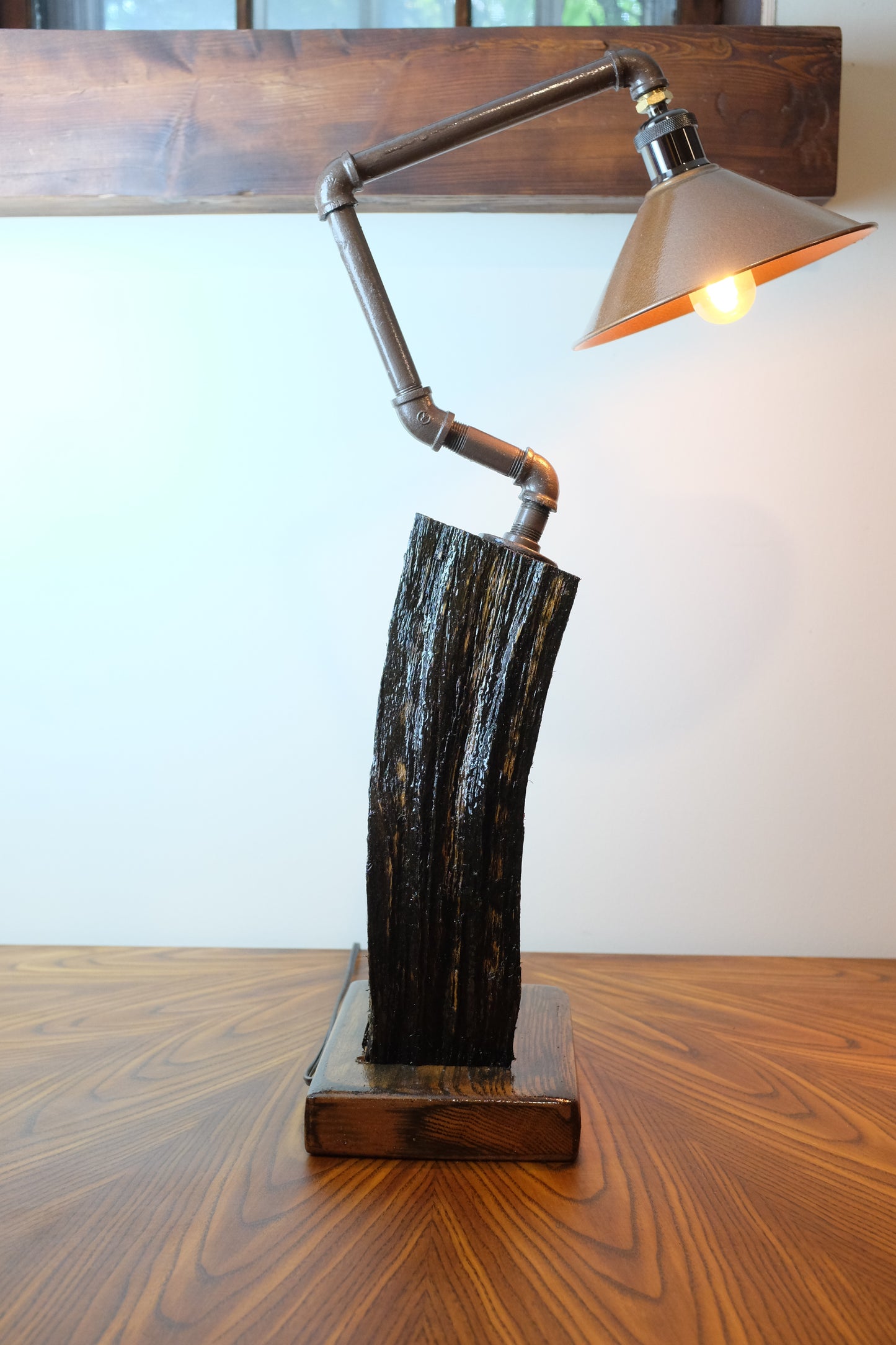 Oak Firewood Table Lamp