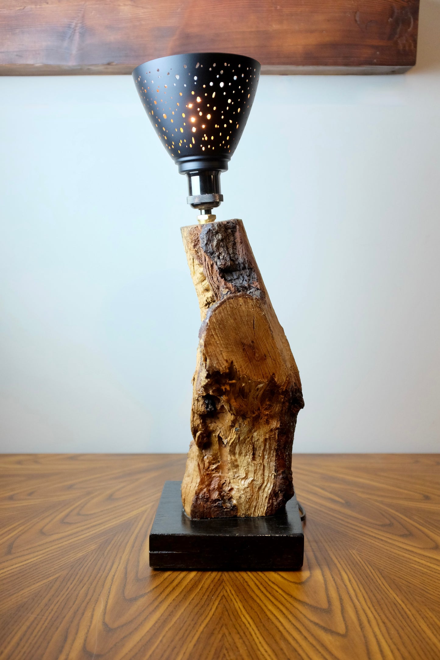 Oak Firewood Table Lamp