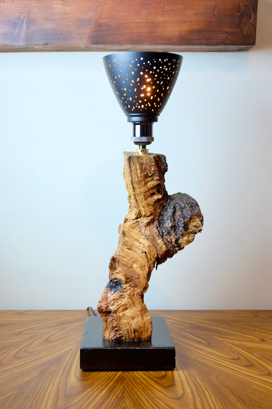 Oak Firewood Table Lamp