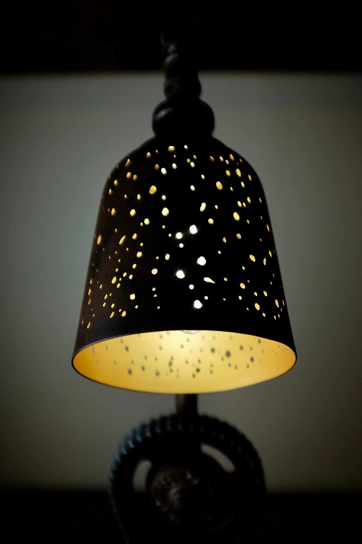 Industrial Style Cast Iron Pipe Lamp w/ Chevy Timing Chain