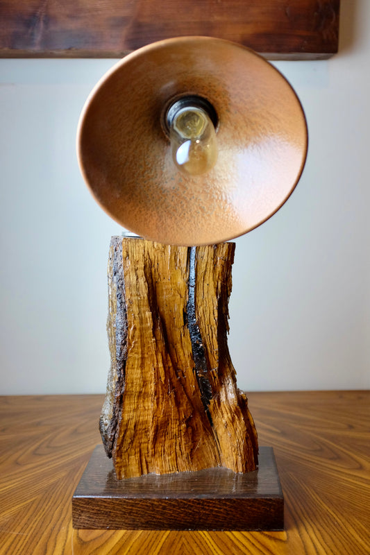 Oak Firewood Table Lamp