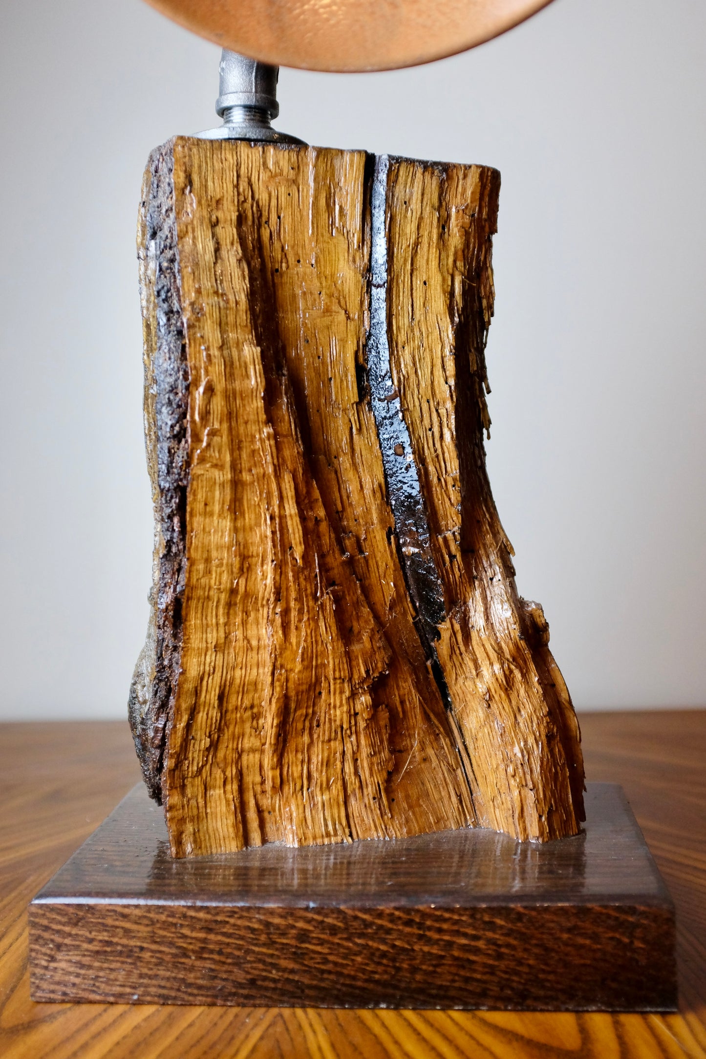 Oak Firewood Table Lamp
