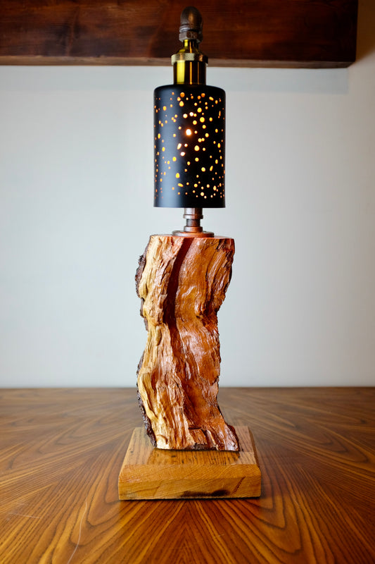 Oak Firewood Table Lamp