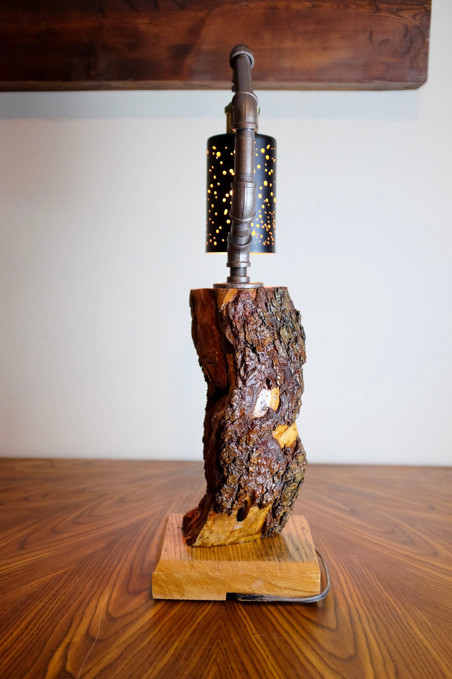 Oak Firewood Table Lamp
