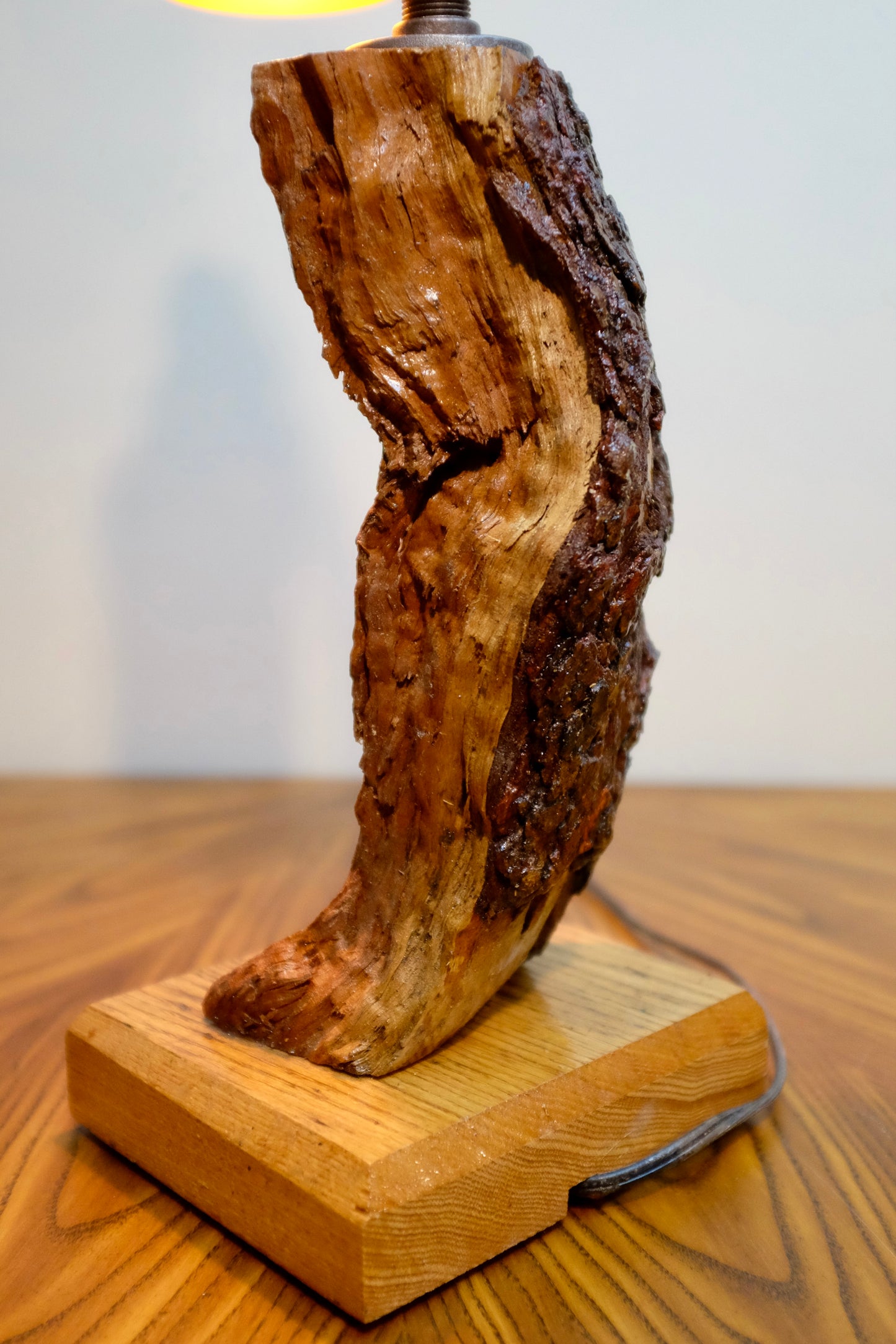 Oak Firewood Table Lamp
