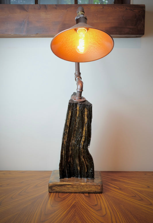 Oak Firewood Table Lamp