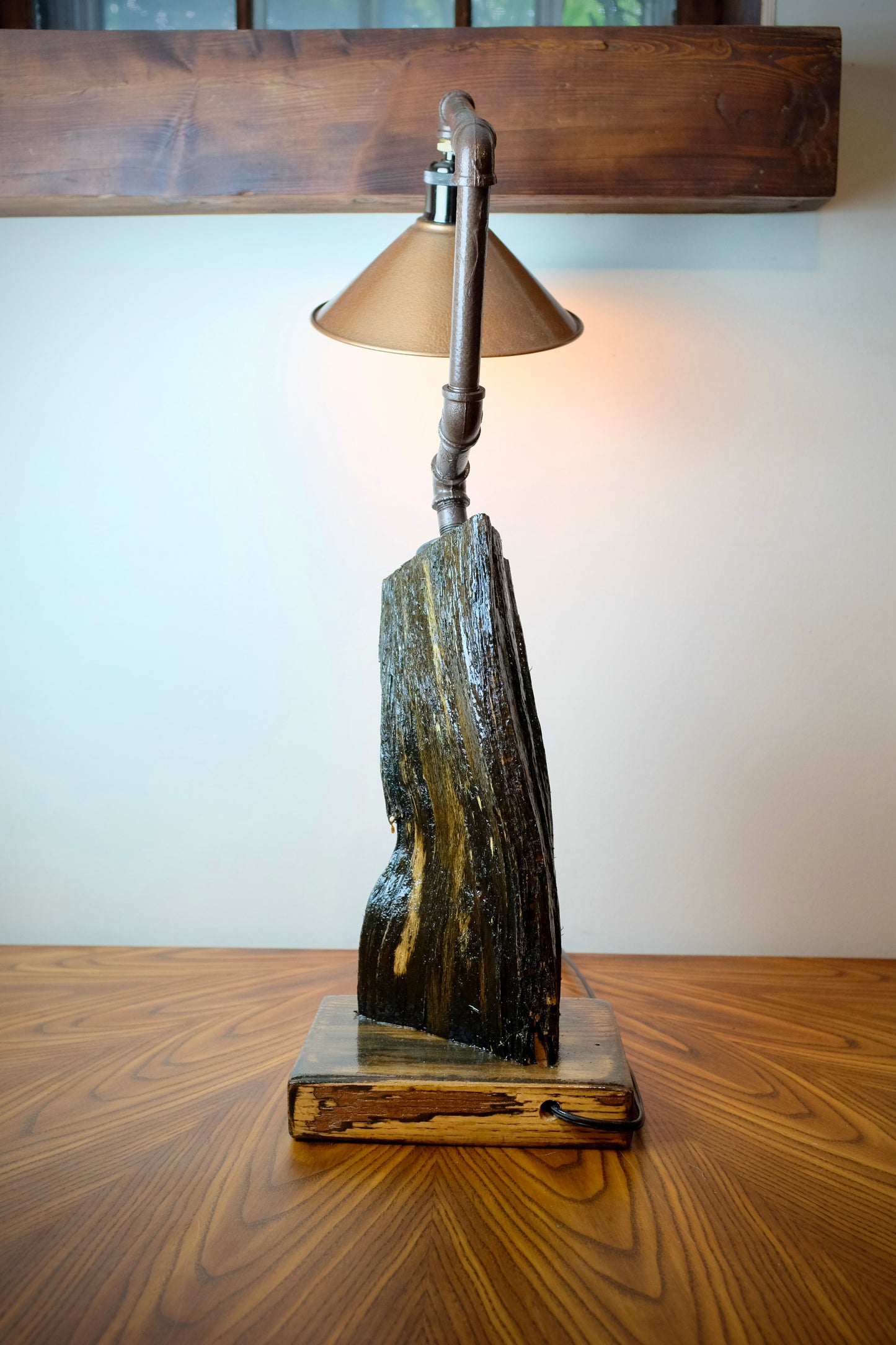 Oak Firewood Table Lamp